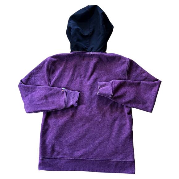 Champion Half Zip Purple & Black Fleece Hoodie Pullover Men's Medium - Picture 4 of 6